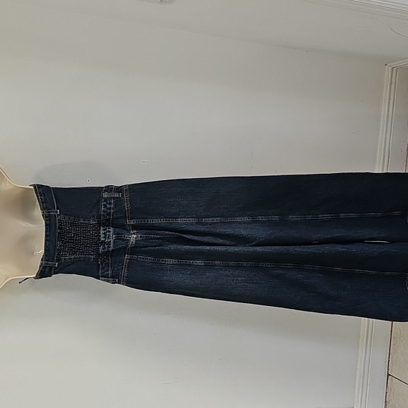 ZARA Strapless Wide-Leg Denim Jumpsuit NWT Size M